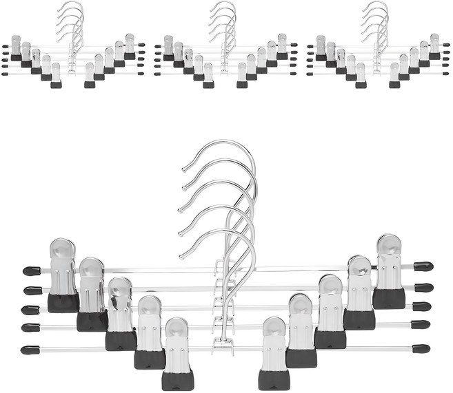 코멧 홈 논슬립 코팅 회전형 치마바지걸이, 블랙, 20개