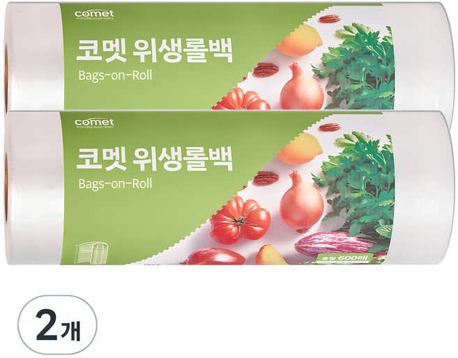 코멧 위생롤백, 중(M)(25 x 35cm), 600개입, 2개