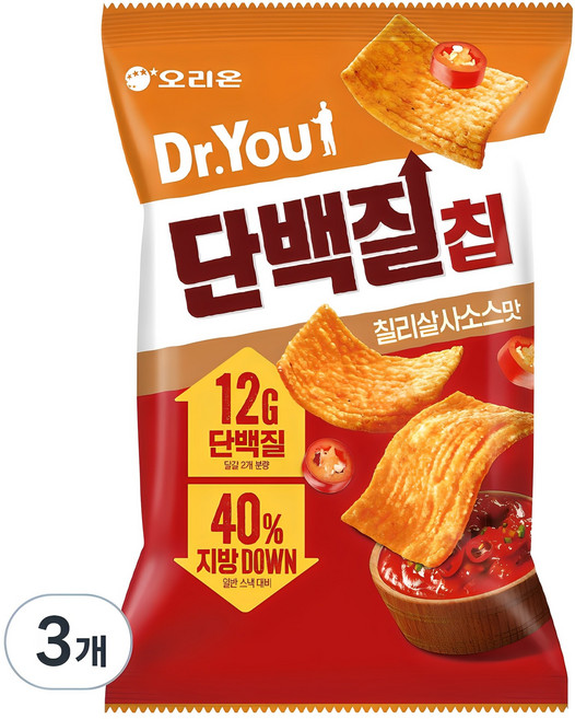 닥터유 오리온 단백질칩 칠리살사맛, 60g, 3개