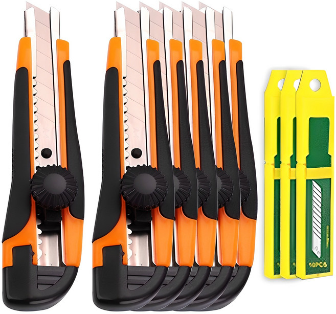 다다 잠금식 스크류 러버커터칼 6p + 날 30p, 랜덤 발송, 1세트