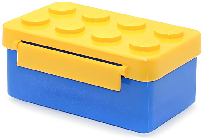 옥스포드 블럭 런치박스 베이직 1단 일반도시락, 옐로우, 1개