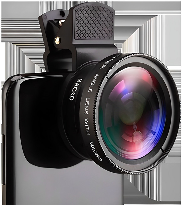 클램프 휴대폰 광각렌즈 스마트폰광각렌즈 37MM 0.45X 49UV, 1개, 블랙