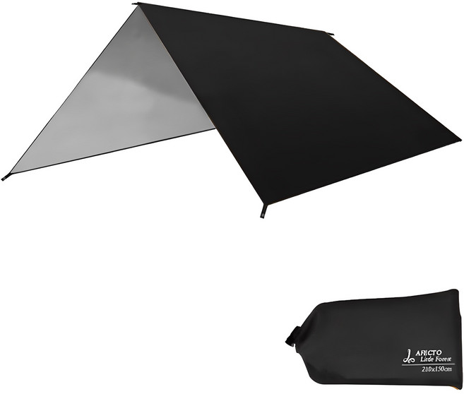 아펙토 아웃도어 캠핑용 미니타프 + 파우치 세트, 블랙