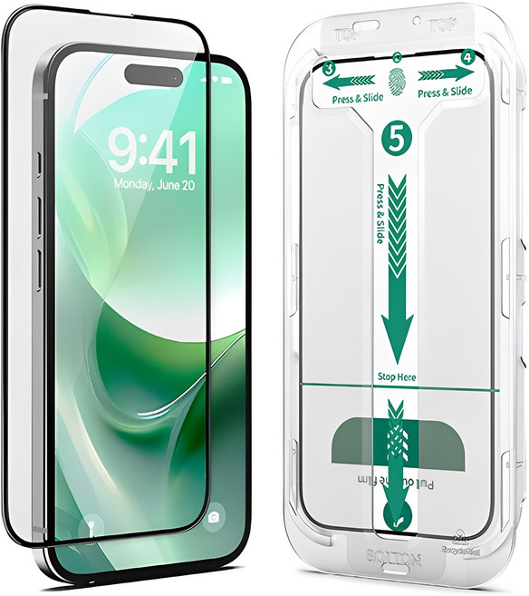 신지모루 3중강화 오리모 글라포스 이지 강화유리 휴대폰 액정보호필름 2p, 1세트