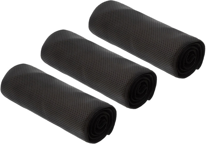 코멧 스포츠 건식 쿨 타월 세트, 블랙, 3개