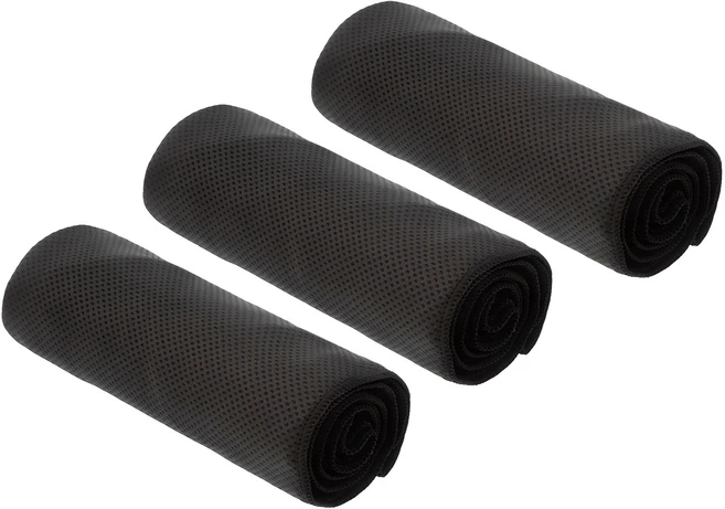 코멧 스포츠 건식 쿨 타월 세트, 블랙, 3개 - 쿠팡