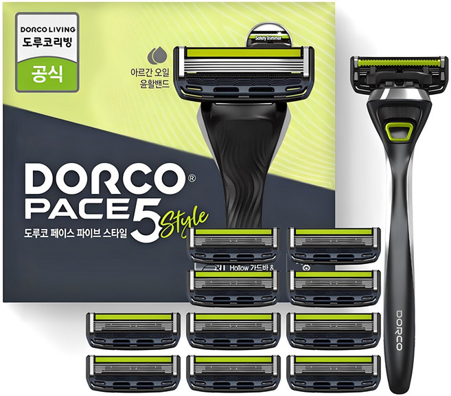 도루코 페이스 5 면도기 + 여분날 10p 세트, 1세트