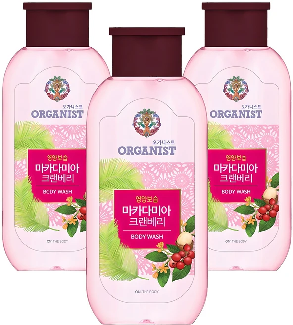 오가니스트 마카다미아 크렌베리 바디워시, 200g, 3개 - 쿠팡