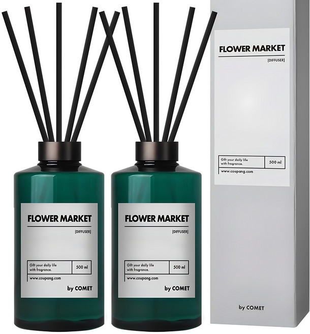 코멧 디퓨저, 양재동 꽃 시장(플라워 마켓), 500ml, 2개