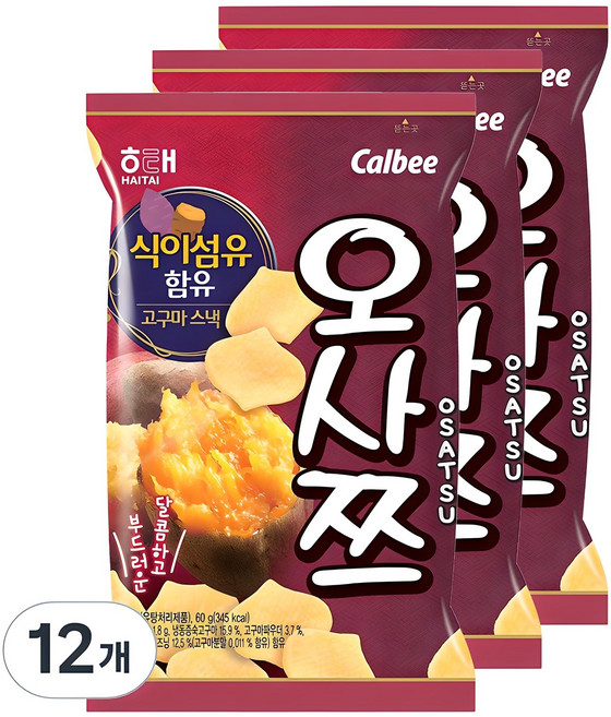 해태제과 오사쯔, 60g, 12개