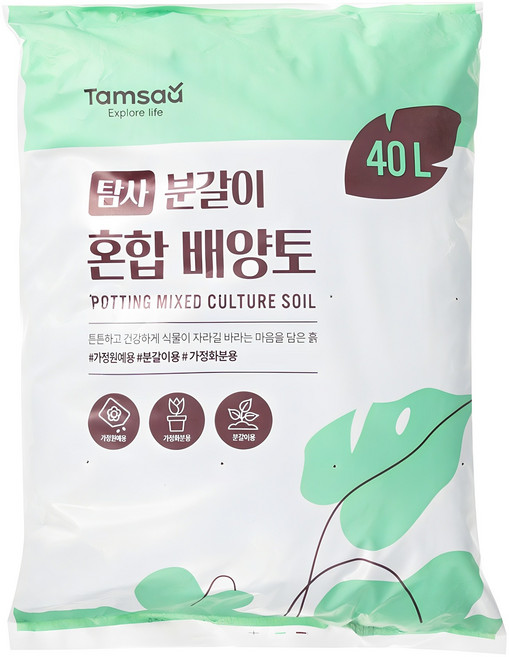탐사 분갈이 혼합 배양토, 1개, 40L