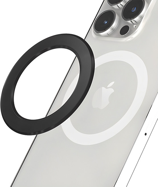 신지모루 전기종 맥세이프 호환 M 링 플레이트 자석 스티커, 블랙, 1개