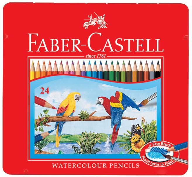 輝柏 FABER-CASTELL 水性色鉛筆 (24色/德國), 1個, 24