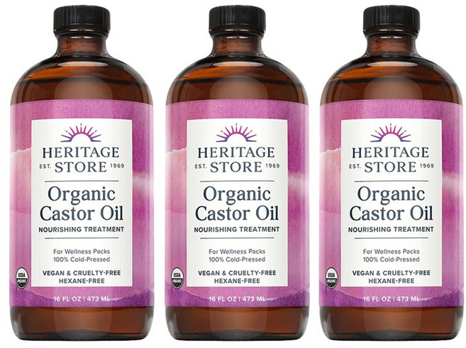 HERITAGE STORE 蓖麻護膚油, 3瓶, 473ml