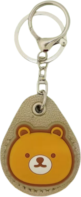 小咖熊立體造型悠遊卡鑰匙圈, 1個, 7#咖棕色皮革