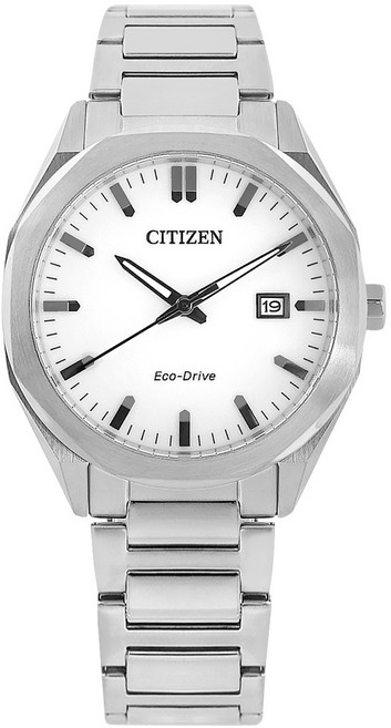 CITIZEN 光動能 八角形 日期 防水100米 不鏽鋼手錶 BM7620-83A 38mm
