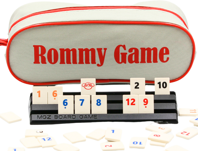 Rommy Game 拉密數字桌遊 袋裝版, 1套, 紅白