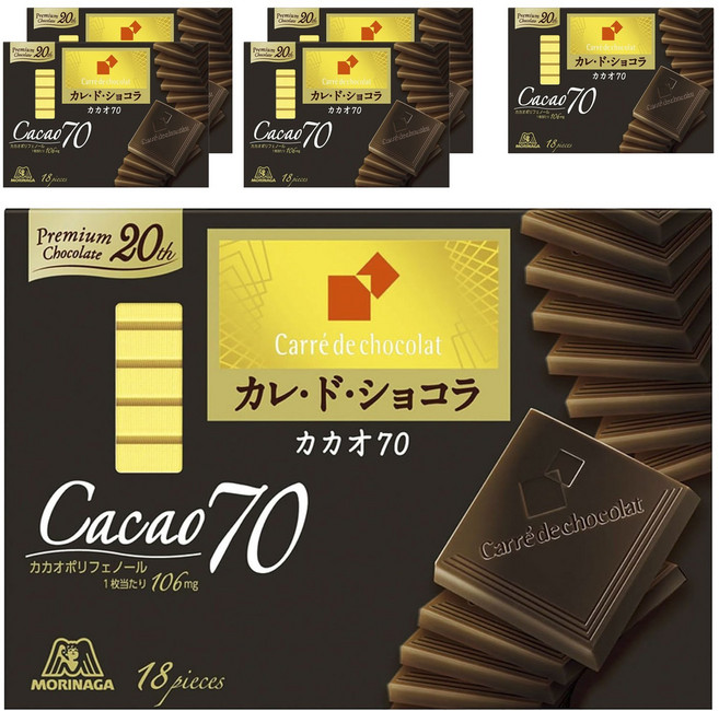 MORINAGA 森永 Carre'de 70%巧克力 18塊入, 6個