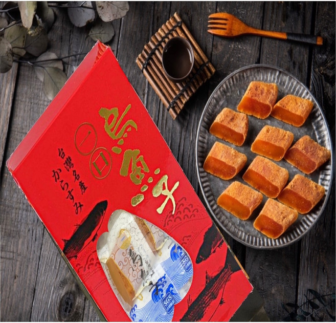 卡拉小舖 一口烏魚子 紅色厚切禮盒 (台灣特產 伴手禮 年節送禮), 1盒裝, 230公克
