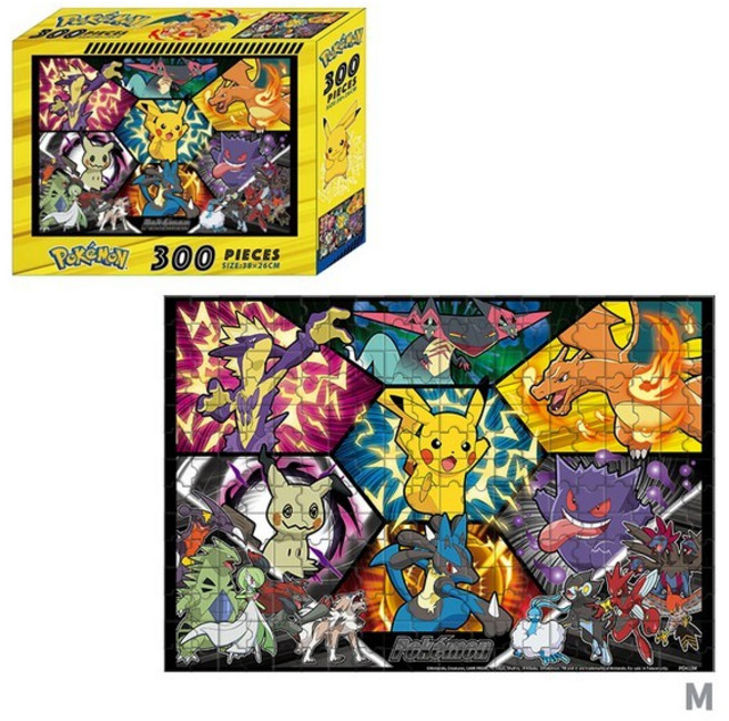 Pokemon 精靈寶可夢拼圖 皮卡丘拼圖 神奇寶貝 口袋怪獸 正版授權, 多色, 300片, 1盒