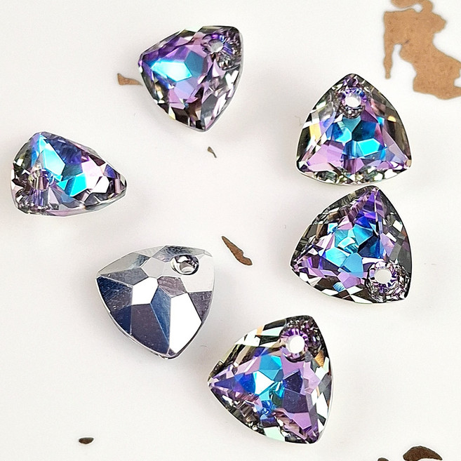 CrystalDIY奧地利SW水晶三角形吊墜#6434 10.5mm DIY項鍊吊飾材料 閃耀奪目 打造獨特風格