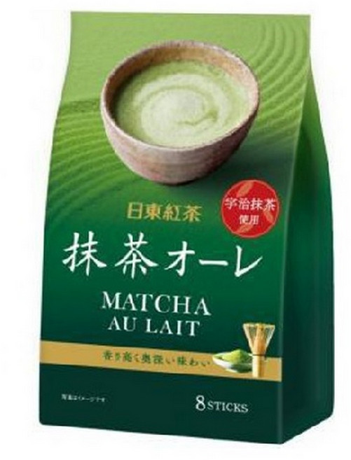 日東紅茶 皇家奶茶粉 抹茶歐蕾 8條入 宇治抹茶風味 獨立包裝方便沖泡, 12g, 1套, 8個裝