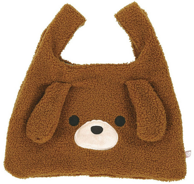 Skater 動物造型迷你毛絨托特包, 絨球的小狗