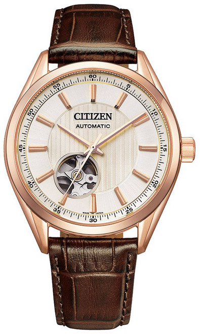 CITIZEN 男款精選自動機械皮革手錶 NH9112-19A