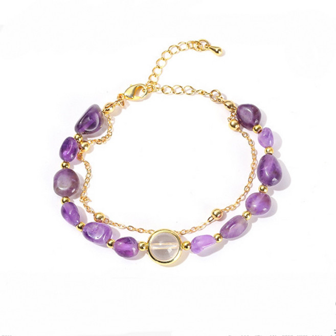 玖夜水晶 紫水晶隨形設計款手鍊