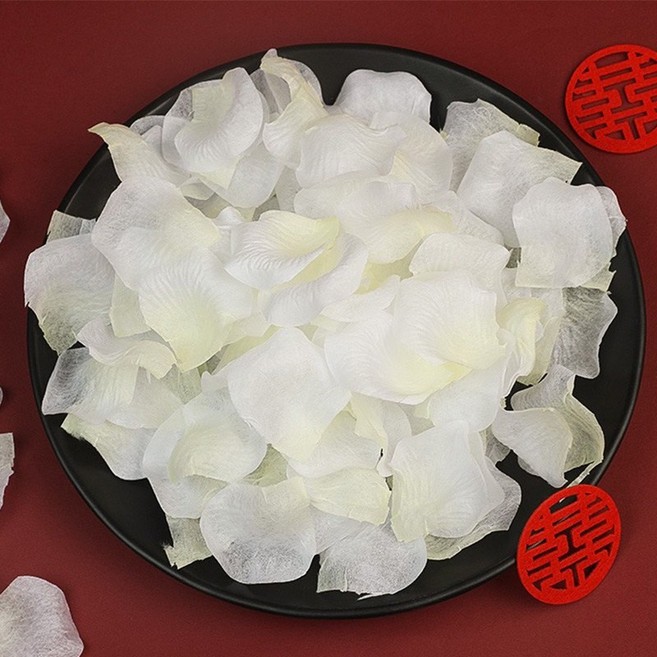 仿真玫瑰花瓣 (1包100片), 1個, 奶油白