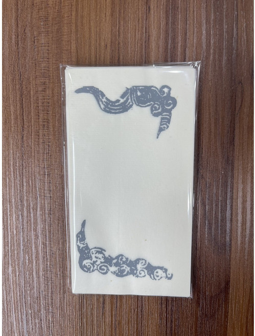 福隆棉紙印箋50張/包 特薄白雪雁皮宣紙 雲紋圖案, 11x6 Cm