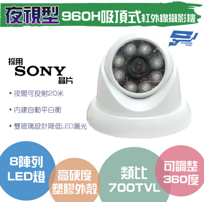 昌運監視器 類比 吸頂式紅外線夜視型攝影機, 1個, 數量