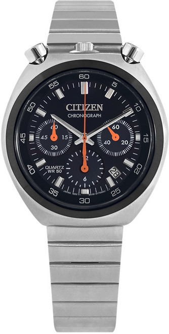 CITIZEN 三眼計時牛頭錶 AN3660-81L 藍色不鏽鋼手錶 日本機芯 38mm