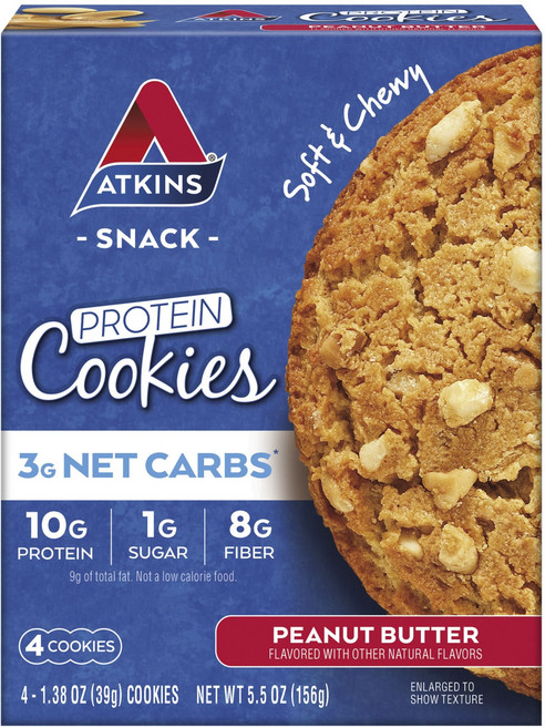 ATKINS 高蛋白花生餅乾 4包入, 1盒, 156g