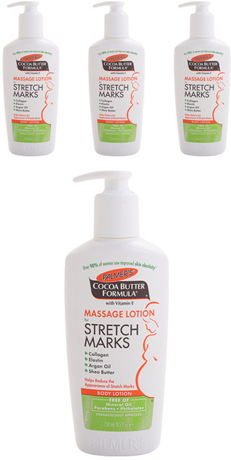 PALMER'S 帕瑪氏 可可脂孕婦身體護理按摩乳液, 4瓶, 250ml