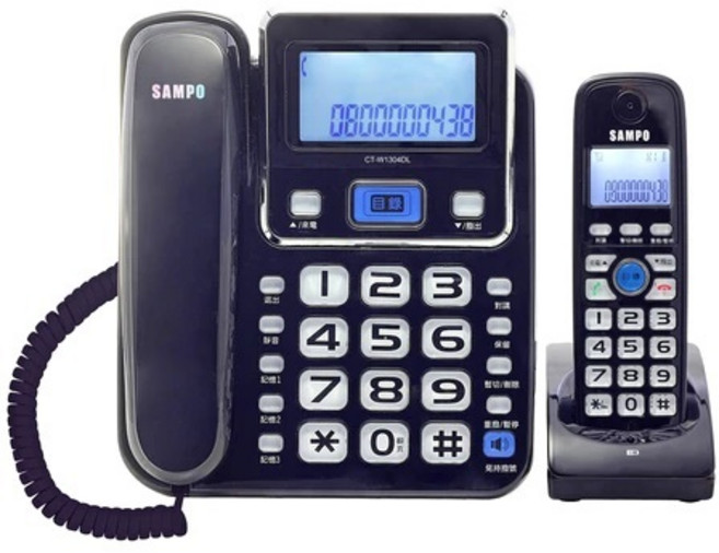 SAMPO 聲寶 2.4GHz 高頻無線子母電話, CT-W1304DL