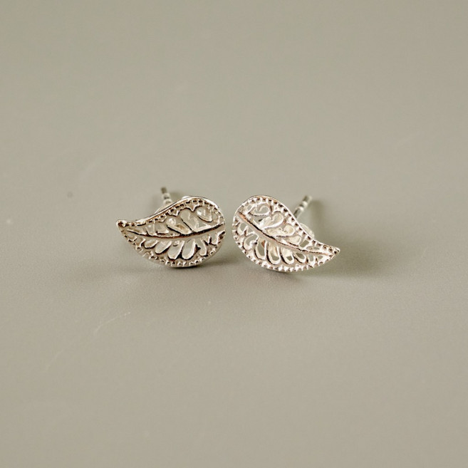 一葉知秋 925銀耳針耳環 百搭飾品