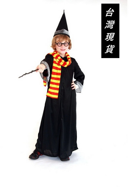 瘋狂派對 兒童哈利波特魔法師變裝服 五件式角色扮演服裝 XL
