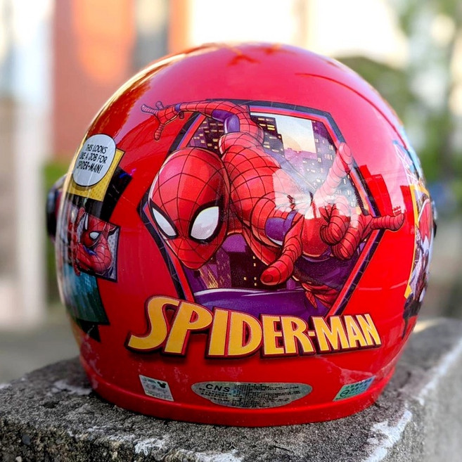 【蜘蛛人2 3/4罩】附鏡片 正版授權 復古 兒童 漫威, 亮紅