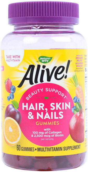 Nature's Way 然萃維 Alive!膠原蛋白&綜合維他命軟糖, 60顆, 1罐