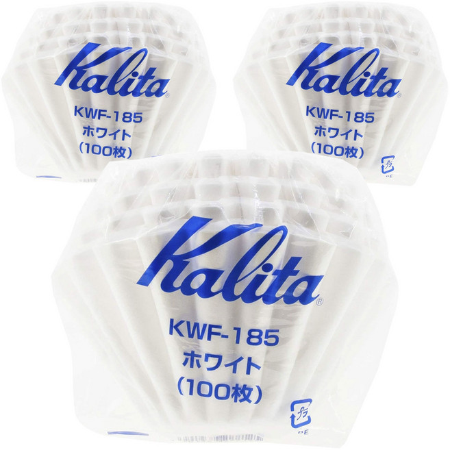Kalita 袋裝波浪型咖啡濾紙 KWF-185, 3袋, 100張
