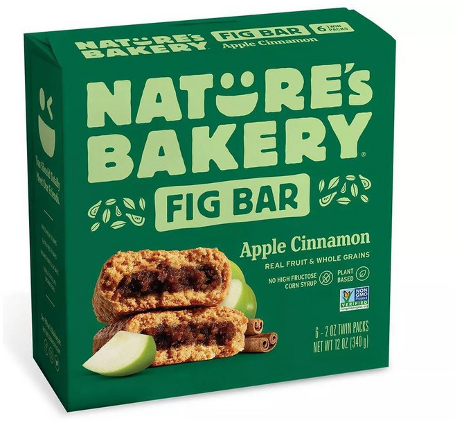 nature's bakery 蘋果肉桂派 6入, 1盒, 340g