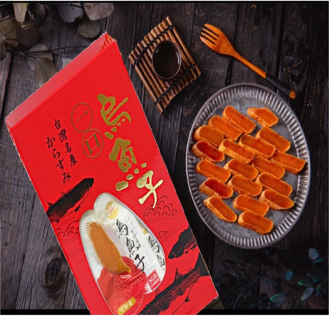 卡拉小舖 一口烏魚子 紅色薄切禮盒 (台灣名產 即食烏魚子), 1盒裝, 160公克