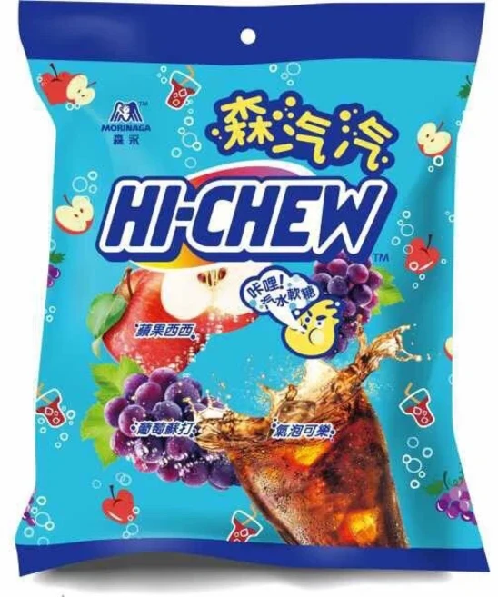 森永 嗨啾 森汽汽 軟糖 - 蘋果西西、葡萄蘇打、氣泡可樂多重口味, 90g, 1個