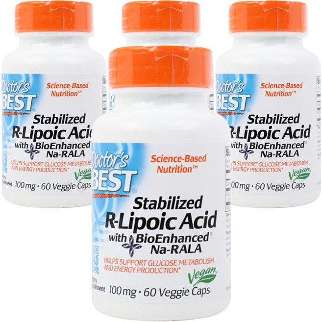 Doctor's BEST R-硫辛酸素食膠囊 100mg, 60顆, 4罐