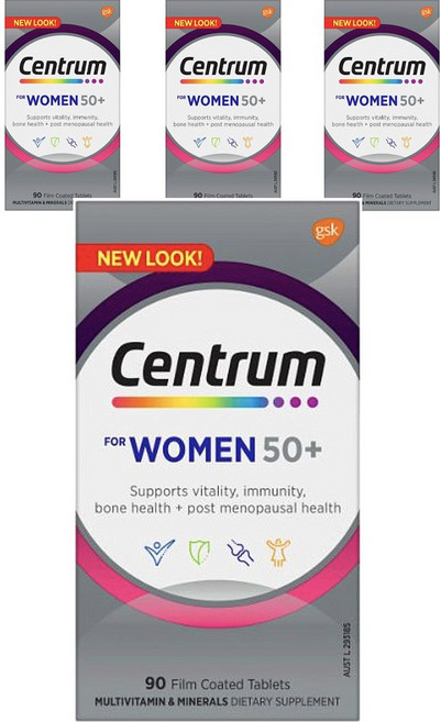 Centrum 善存 50歲以上女性適用綜合維他命膜衣錠, 4罐, 90顆