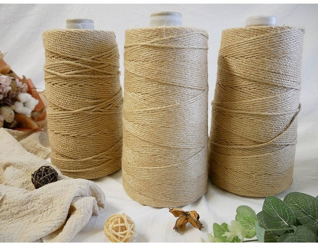 三股原色黃麻繩, 8mm一公斤裝, 1個