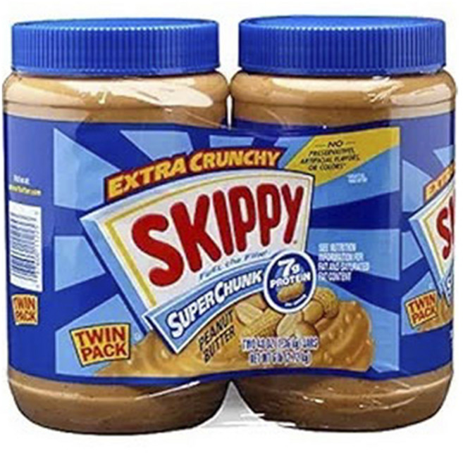 SKIPPY 吉比 脆粒花生醬, 1.36kg, 2罐