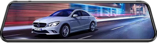 Benice 行車記錄器 AI 語音 2K 後視鏡 科技執法 倒車顯影 廣角170度, 12吋梯形聲控前後雙錄+測速, 64GB