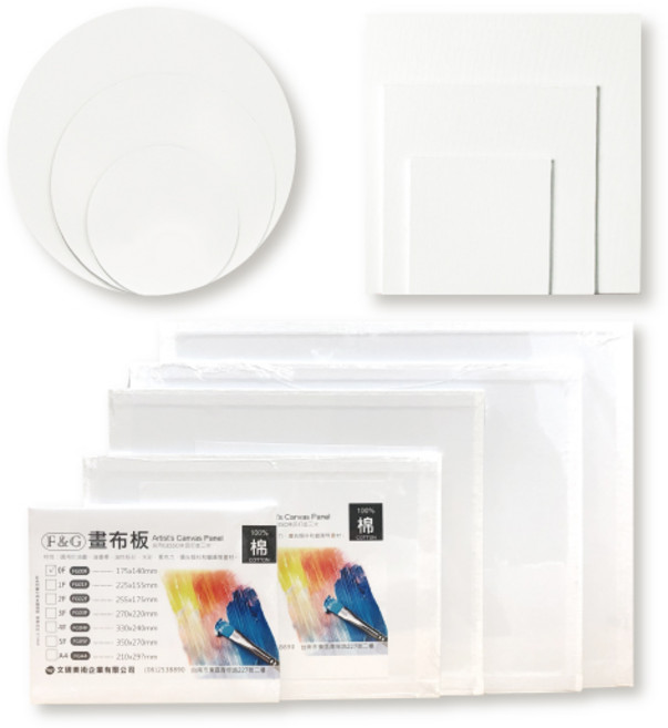 民安美術 F&G 畫布板 壓克力 油畫 流體壓克力 廣告顏料適用 創作用, 3F (270X220mm)